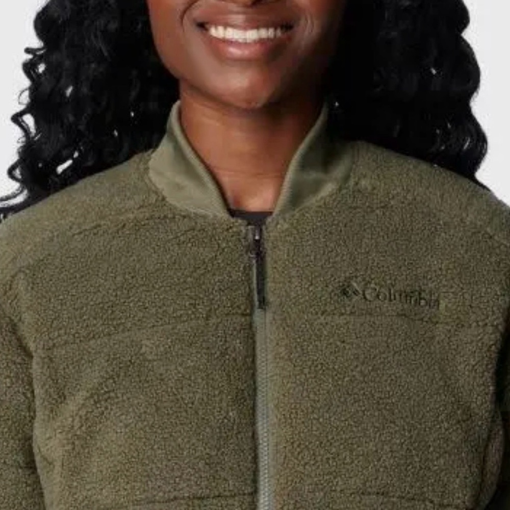 NWT COLUMBIA PUFFECT SHERPA BOMBER JACKET MSRP $190 OLIVE GREEN - Picture 4 of 17
